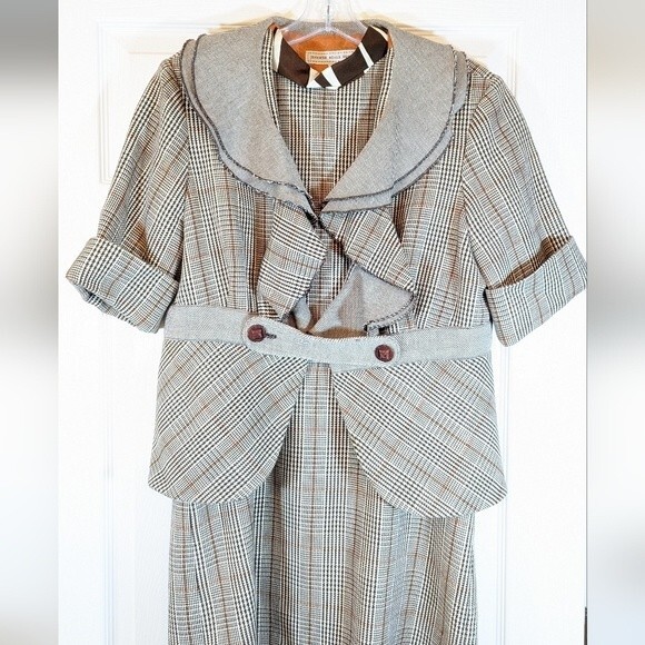 Jennifer Reale Design sleeveless dress & short sleeve fitted Jacket gray size 14 - Picture 7 of 14